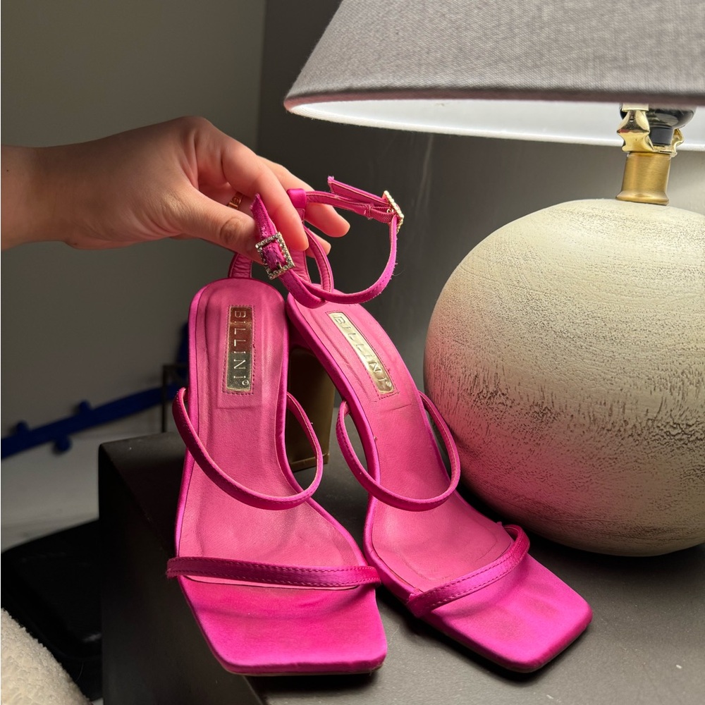 Barbie pink wrap around heels